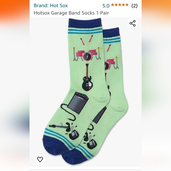 Hotsox Garage Band Socks 1 Pair women's SIZE 4-10 1/2 - Picture 5 of 5